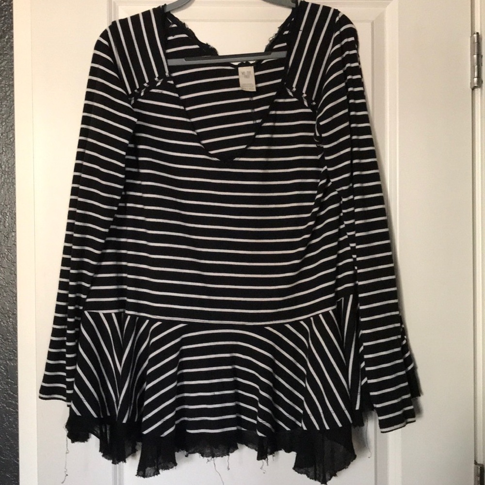 We the free black and white striped flow-y top.